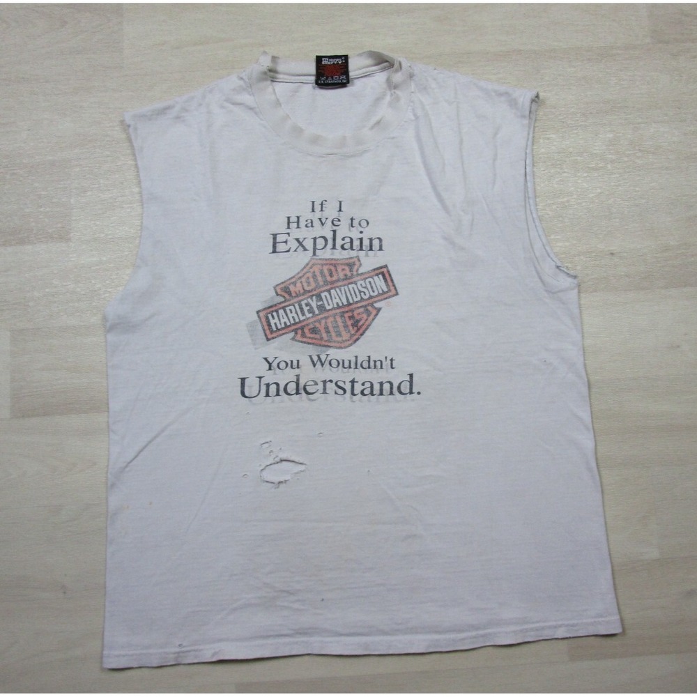 Vintage Harley Davidson Motorcycles T Shirt If I Have to Explain (L) Ohio Faded